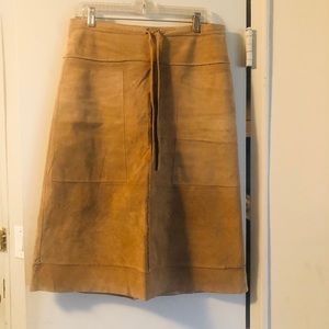 Suede A-line Skirt
